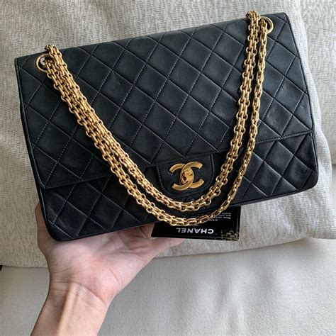 AUTHENTIC CHANEL 10.5" Classic Flap Bag with Mademoiselle Reissue Chain ...