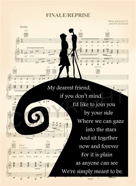 Here is a sheet music art print of Jack and Sally Sk… | Nightmare ...