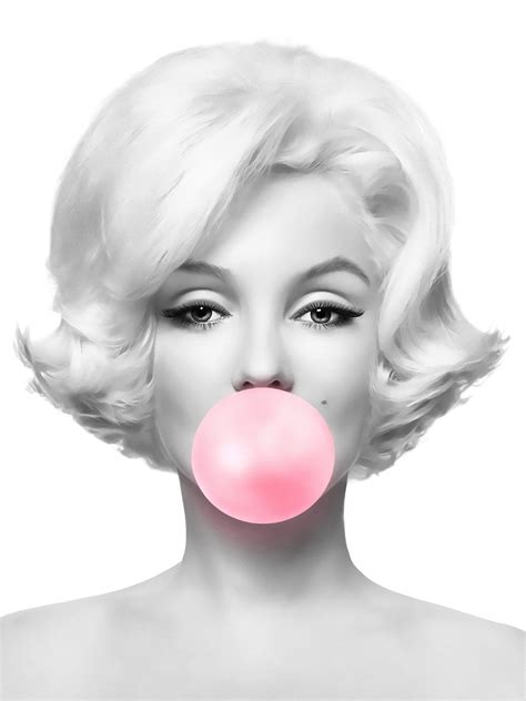 Marilyn Monroe Pink Bubble Gum Print Bubblegum Poster Black | Etsy ...