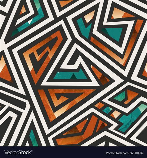 African geometric seamless pattern vector image on VectorStock ...