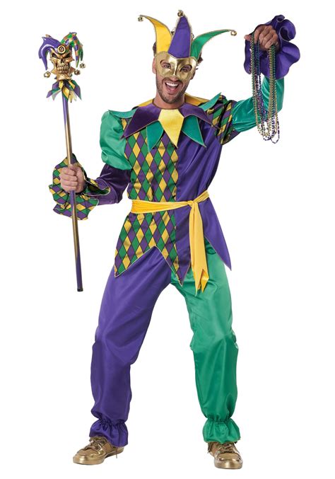 Deluxe Mardi Gras Jester Costume for Adults | Mardi Gras Costumes