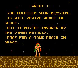 Ending for Metroid(NES)