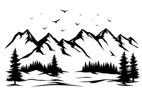 Free Vector | Hand drawn mountain range silhouette