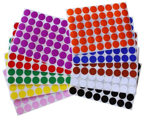 Color Coding Labels 3/4" diameter (11/16 - 17mm) Round Dot Stickers in ...