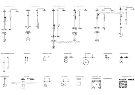 Grohe showers DWG, free CAD Blocks download