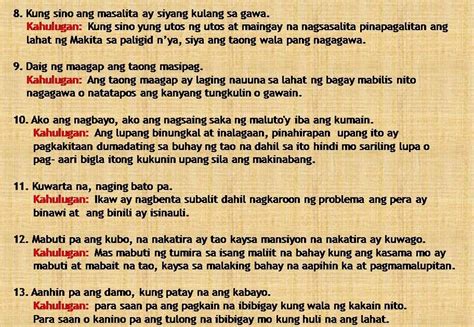 Halimbawa Ng Mga Kasabihan O Salawikain Tungkol Sa Kalikasan Mobile ...