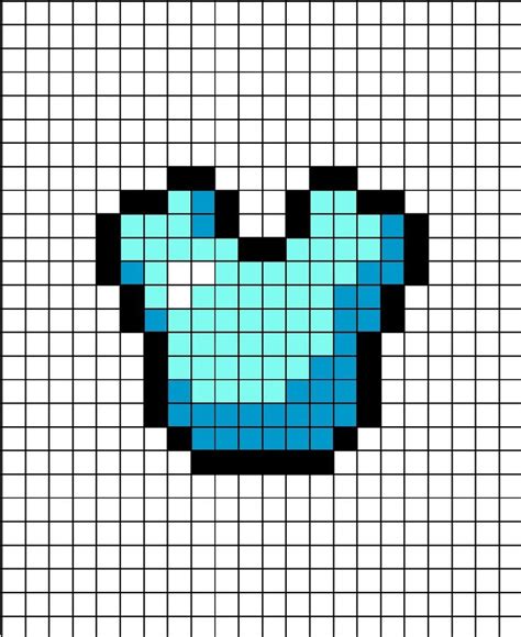 Diamond Chestplate Pixel Art | Minecraft pixel art, Easy pixel art ...