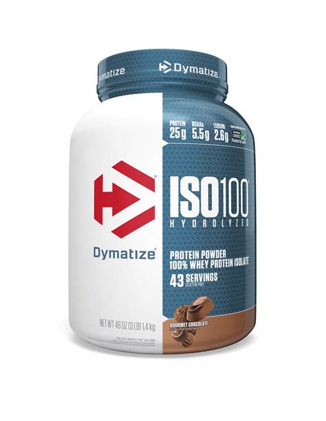 Dymatize ISO 100 Hydrolyzed 100% Whey Protein Isolate Powder, Gourmet ...