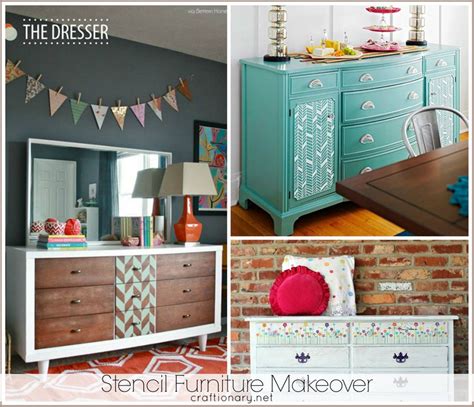 27 Stencil Furniture Makeovers with tutorials and techniques - Craftionary