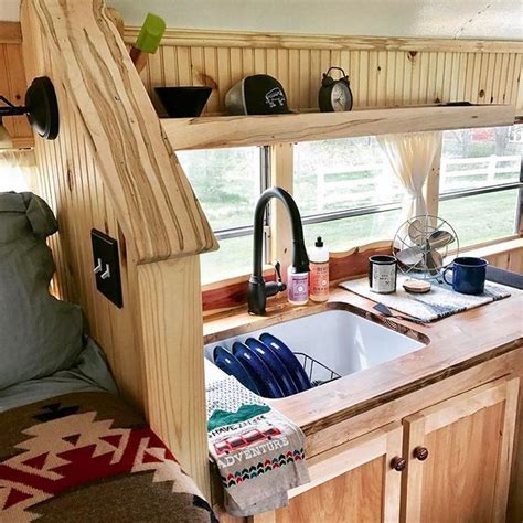 Beautiful Interior Bus Camper Conversion for Tour | Small camper vans ...