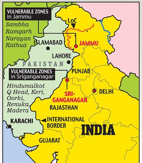 Map Of India Pakistan Border