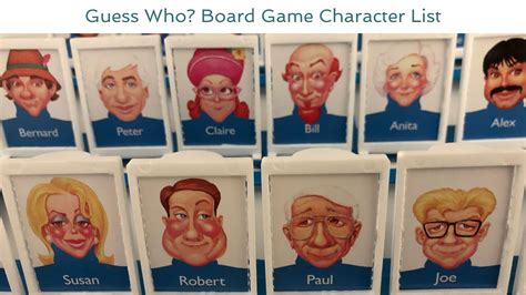 Thejagielskifamily: Guess Who Game Board Characters