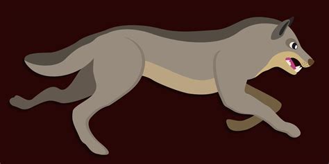 Running wolf. Vector illustration on dark brown background. 14242849 ...