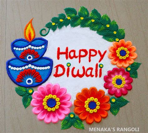 Easy Diya Rangoli Design For Diwali | Happy Diwali Rangoli Designs ...