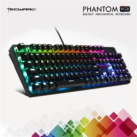 TECWARE Phantom 104 Mechanical Keyboard, RGB LED, Outemu Blue Switch ...