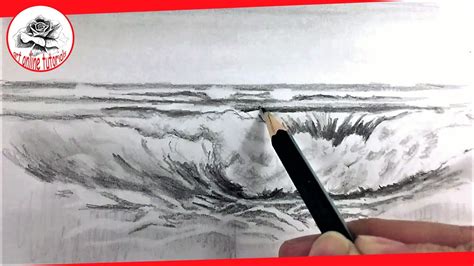 How To Draw Ocean Waves With Pencil