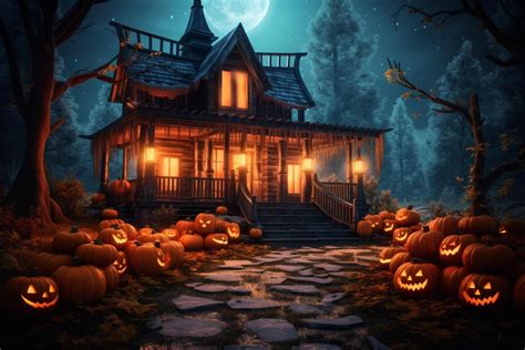 Haunted house on halloween celebration concept. Spooky house halloween ...