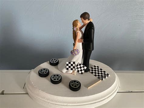 Race Car Drag Racing Flag Cake Topper Reception Wedding Day - Etsy