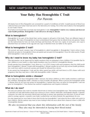 Fillable Online Your Baby Has Hemoglobin C Trait Fax Email Print ...