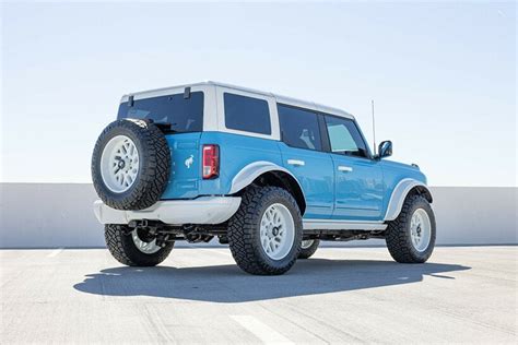 retro-inspired baby blue ford bronco with gloss white pops is now on sale