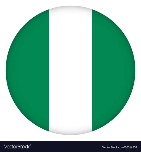 Flag nigeria round icon badge or button Royalty Free Vector