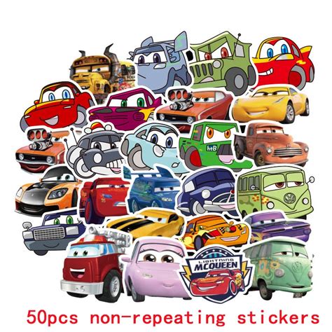 50pcs Disney Pixar car McQueen stickers Not repeating waterproof ...