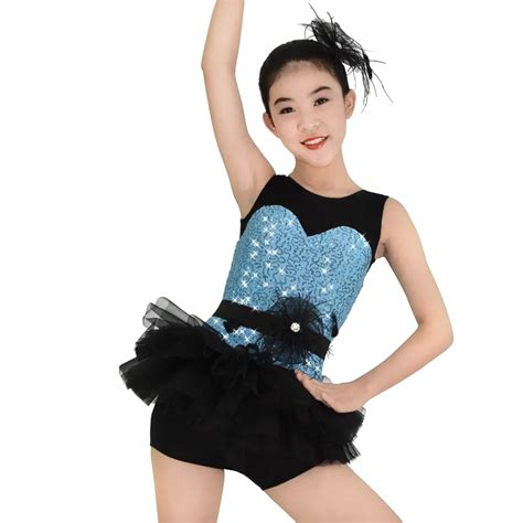 Leotard Sequins Jazz Dance Costumes Hip Hop Dance Costumes Girls Ballet ...