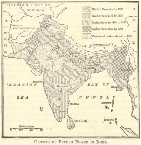 Map of the British Empire in India | Student Handouts