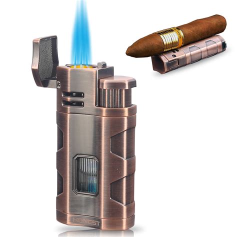 PROMISE Triple Jet Torch Lighter with Cigar Cutter Punch Cigar Rest ...