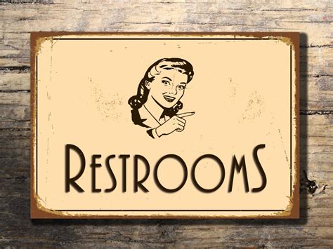 RESTROOM SIGN Restroom Signs Vintage Style Restroom Sign - Etsy ...