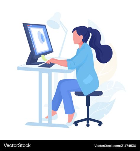 Person working from home cartoon character Vector Image