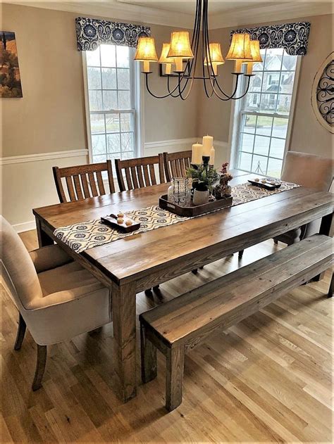 Rustic Farmhouse Dining Table, Dining Room Set, Dining Room Set ...