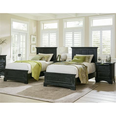 OSP Home Furnishings Farmhouse Basics Double Twin Bedroom Set with 2 ...