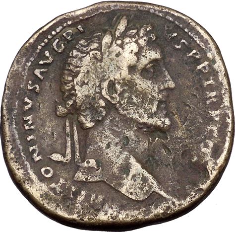 Antoninus Pius Father of Marcus Aurelius 144AD HUGE Ancient Roman Coin ...