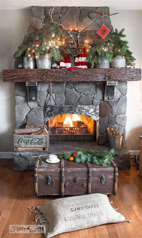 Rustic Charm: Reclaimed Wood Deer and Christmas Tree Mantel