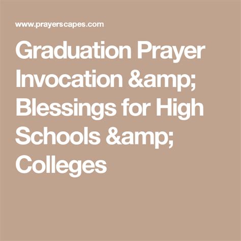 Graduation Prayer Invocation & Blessings for High Schools & Colleges ...