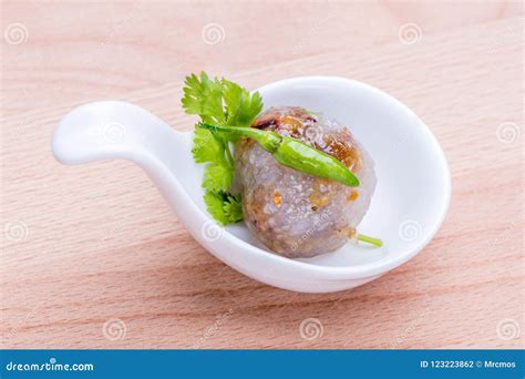 Sago Balls Filled with Minced Pork and Sweet Pickled Radish Served As ...