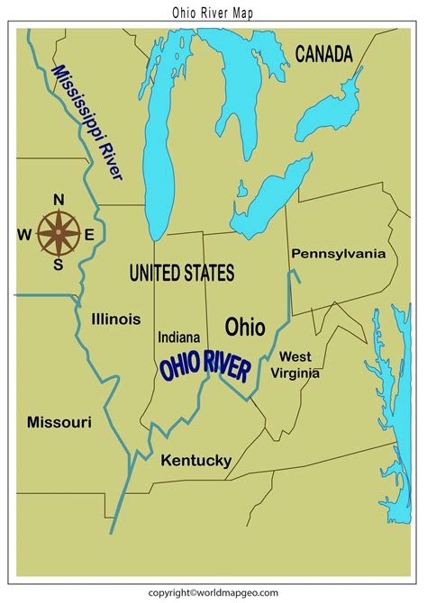 Ohio River Map - Where Ohio river valley is located?