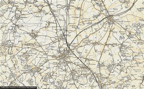 Framed Hitchin Map Print. Illustrated map of Hitchin, Hertfordshire ...