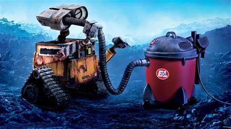 배경 화면 WALL-E 로봇과 진공 청소기 1920x1080 풀 HD 2K 그림, 이미지