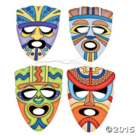 Tribal Masks - OrientalTrading.com | Tribal mask, Hawaiian crafts, Luau ...