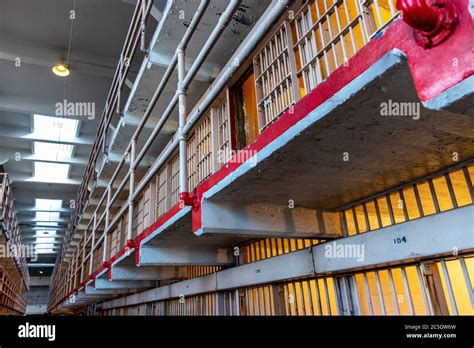 View of the cell blocks, Alcatraz Prison Stock Photo - Alamy