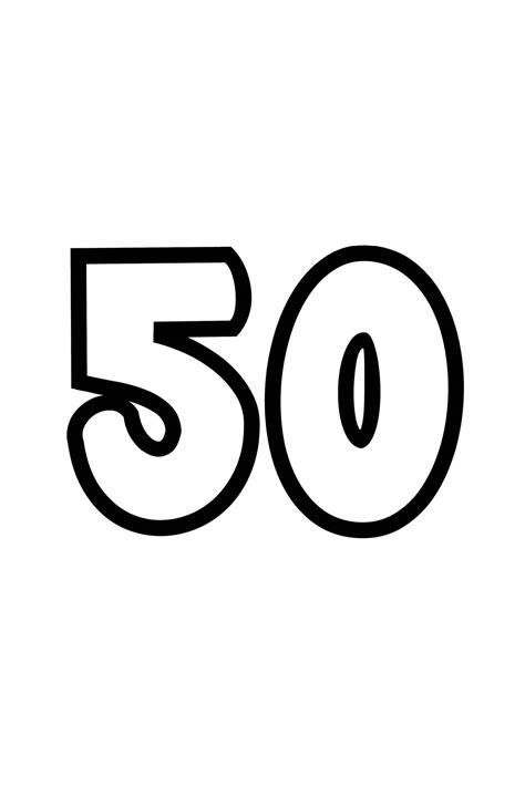 Printable Number 50