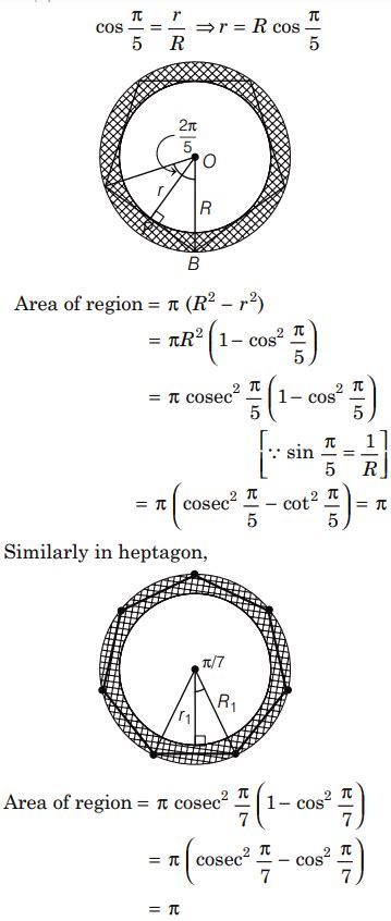 Divya inscribed a circle inside a regular pentagon, circumscribed a ...