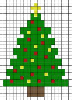 Minecraft Pixel Art Templates: Christmas tree | Crochet-Tricot Noël ...