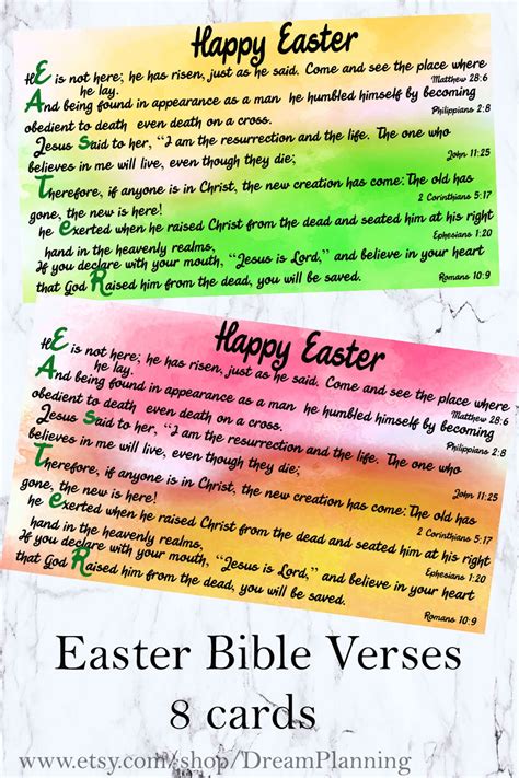 Scripture Easter Cards, Easter Bible Verses Cards, Printable Easter ...