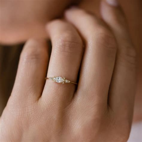 Diamond Eyelet Ring – Melanie Casey Minimal Engagement Ring, Small ...