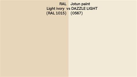 RAL Light ivory (RAL 1015) vs Jotun paint DAZZLE LIGHT (0567) side by ...