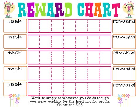 Printable Reward Chart - The Girl Creative