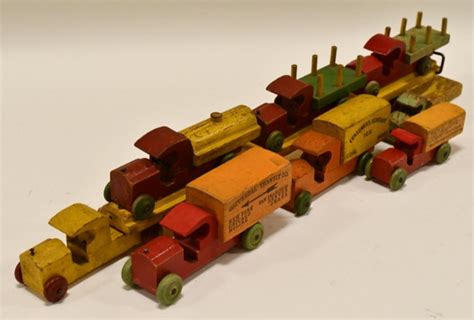 Sold at Auction: Lot of Vintage Wooden Toy Trucks